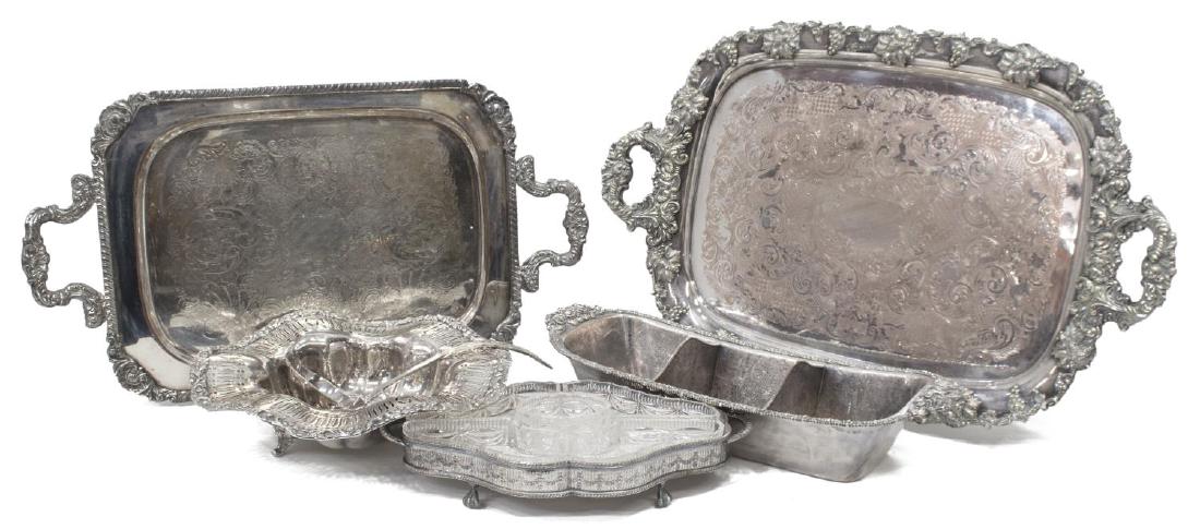 (6) GROUP SILVERPLATE & CUT GLASS TABLE ITEMS (1 of 7)