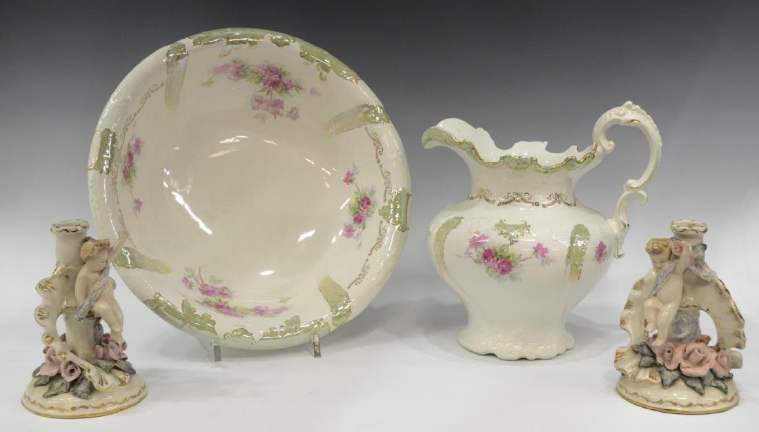 (4) DECORATIVE PORCELAIN GROUP, CANDLESTICKS (1 of 6)