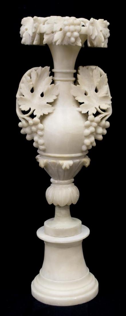 CLASSICAL STYLE ALABASTER CARVED GARNITURE (1 of 4)