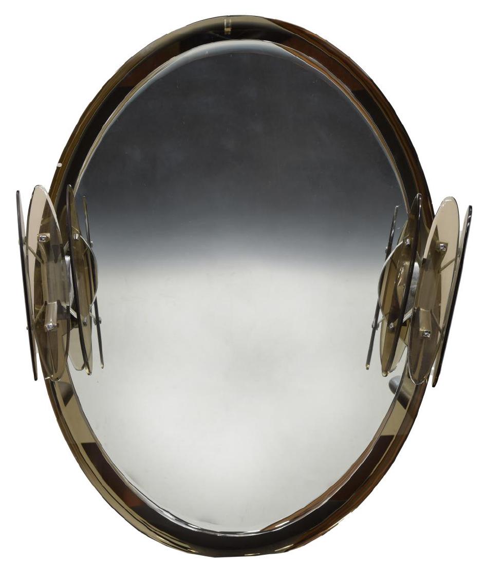 MID-CENTURY MURANO ART GLASS LIGHTED WALL MIRROR (1 of 3)