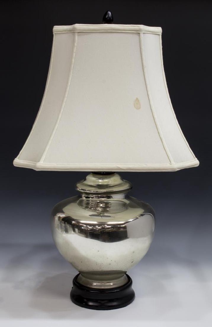 LARGE MERCURY GLASS BALUSTER FORM TABLE LAMP (1 of 3)