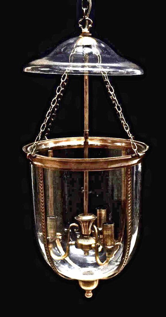 GLASS AND METAL VASIFORM 3-LIGHT CHANDELIER (1 of 2)