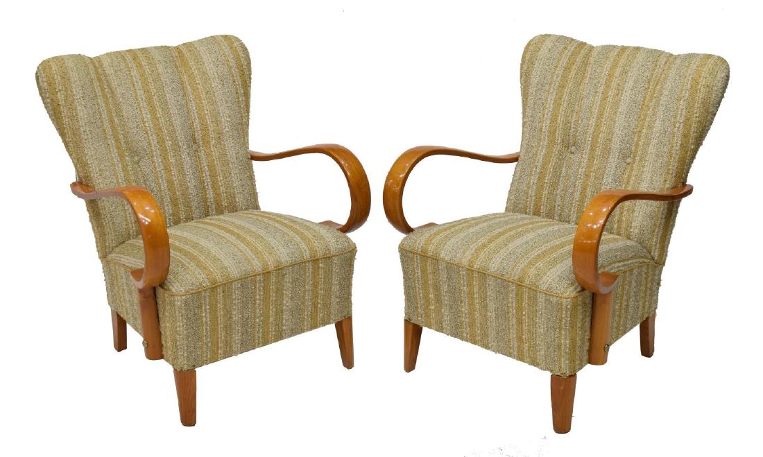 (2) DANISH MID-CENTURY MODERN BEECHWOOD ARMCHAIRS (1 of 2)