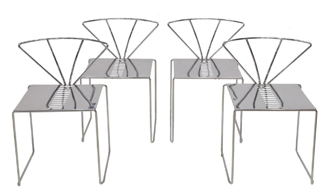 ITALIAN MODERN DESIGN STEEL SIDE CHAIRS, C. 1970 (1 of 2)