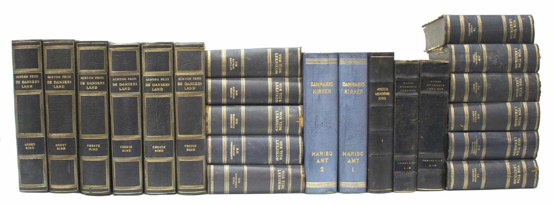 (22) DANISH BLUE LEATHER BOUND LIBRARY BOOKS (1 of 2)