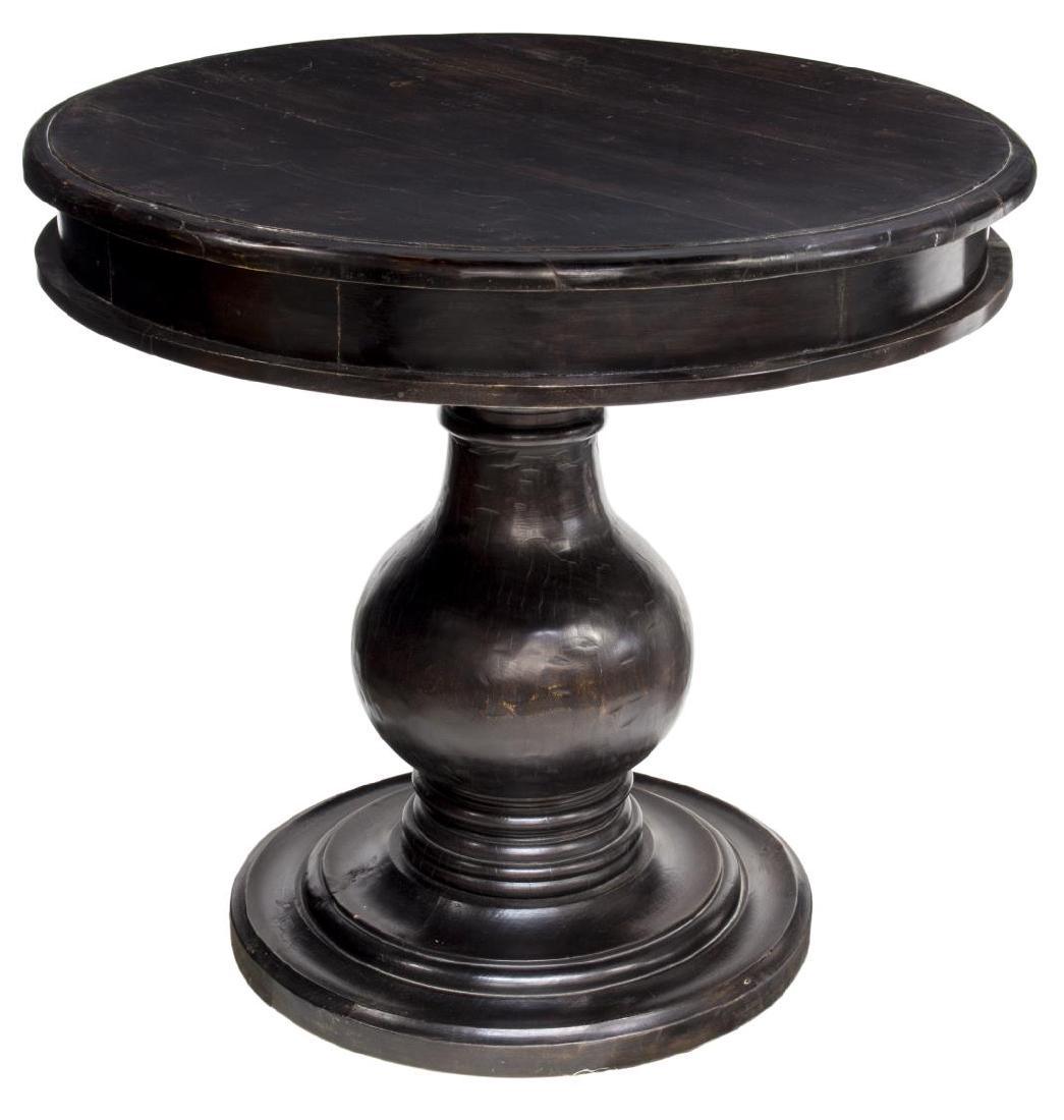 BRITISH COLONIAL TEAKWOOD CIRCULAR PEDESTAL TABLE (1 of 2)