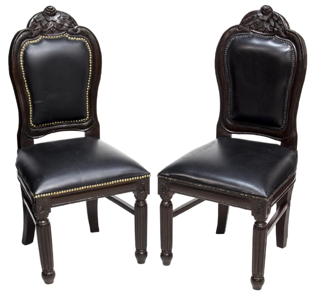 (2) BRITISH COLONIAL MAHOGANY & LEATHER CHAIRS (1 of 3)