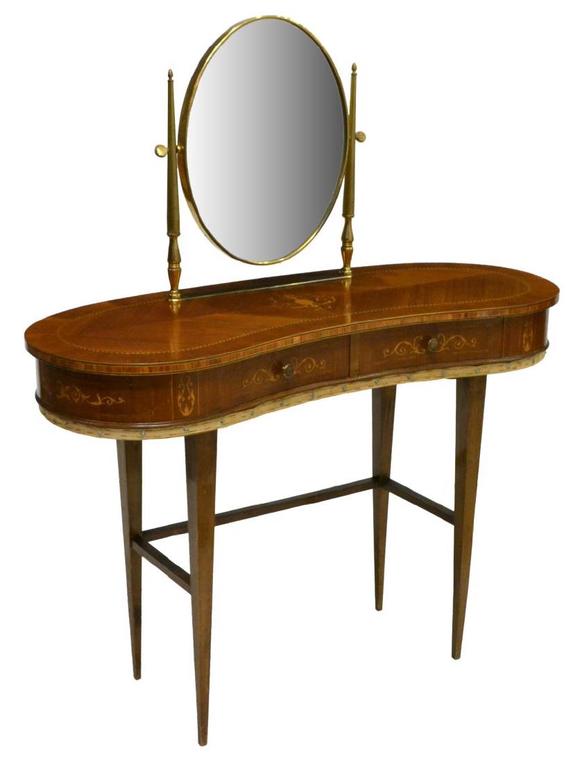 LOUIS XVI STYLE BRASS & MARQUETRY VANITY 20TH C (1 of 4)
