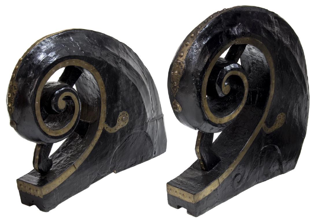 (2) FRONT & REAR BOAT PROWS, C. 1900 (1 of 2)