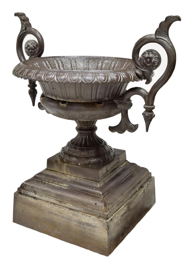 PAINTED IRON OUTDOOR GARDEN URN PLANTER (1 of 6)