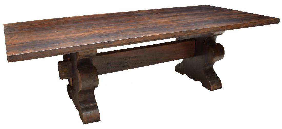 BRITISH COLONIAL STYLE TEAK MONASTERY TABLE (1 of 3)