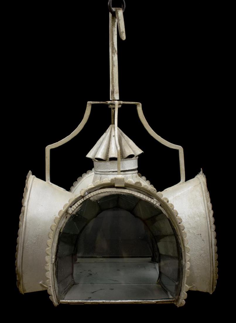 ITALIAN MIRRORED & METAL CEILING LANTERN LAMP (1 of 2)