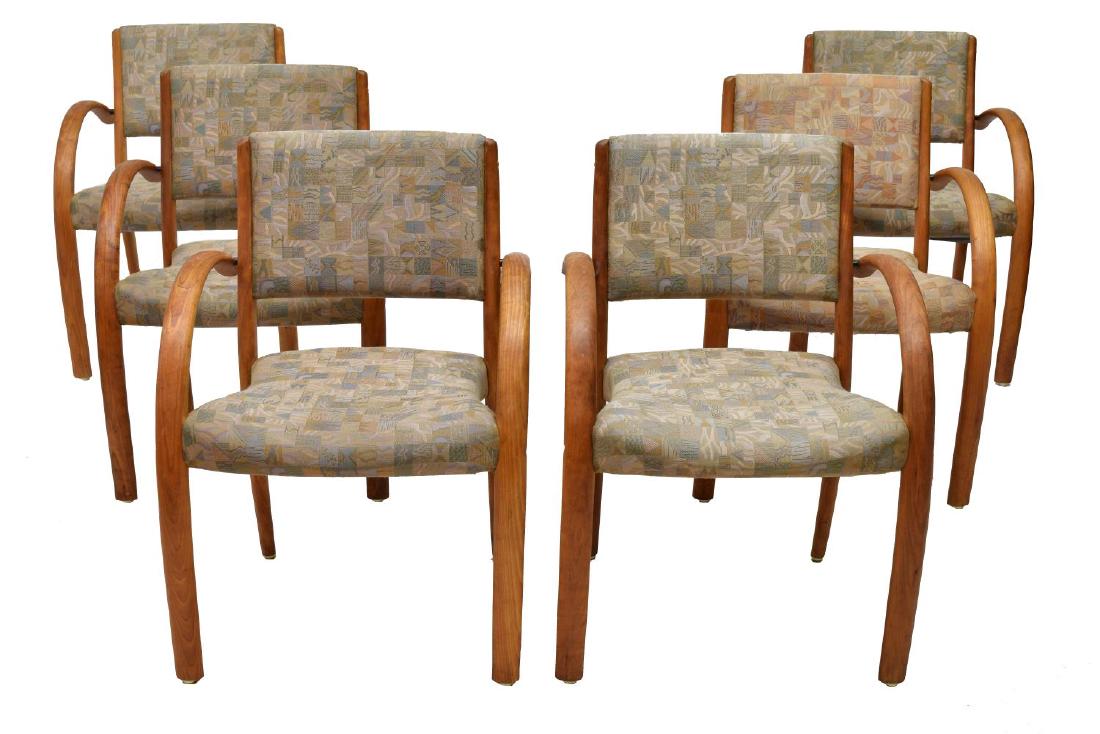 (6) DANISH MID-CENTURY MODERN BENTWOOD ARM CHAIRS (1 of 3)