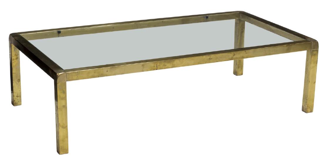 ITALIAN MODERN BRASS & GLASS COFFEE TABLE (1 of 2)
