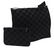GUCCI MONOGRAM BLACK SUEDE & LEATHER SHOULDER BAG