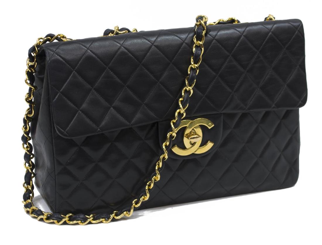 CHANEL 'JUMBO MAXI' BLACK QUILTED LEATHER BAG (1 of 5)