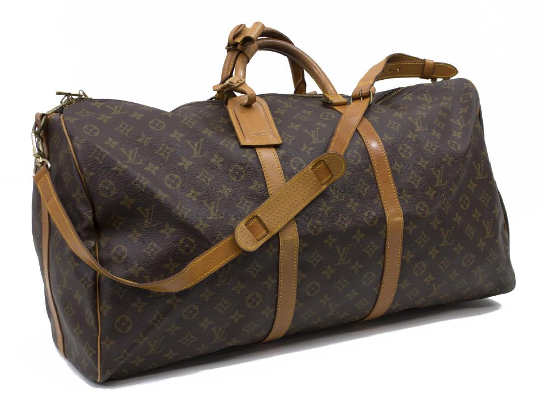 LOUIS VUITTON 'KEEPALL 60' MONOGRAM DUFFLE W/STRAP (1 of 5)