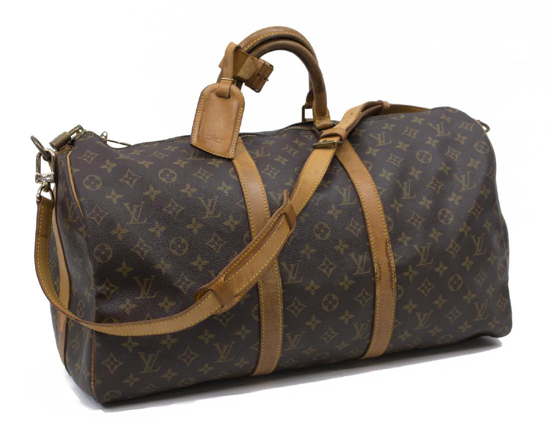 LOUIS VUITTON 'KEEPALL 50' MONOGRAM DUFFLE W/STRAP (1 of 5)
