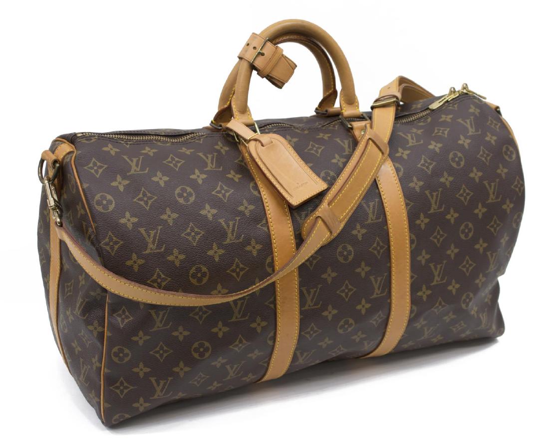 LOUIS VUITTON 'KEEPALL 50' MONOGRAM DUFFLE W/STRAP (1 of 5)