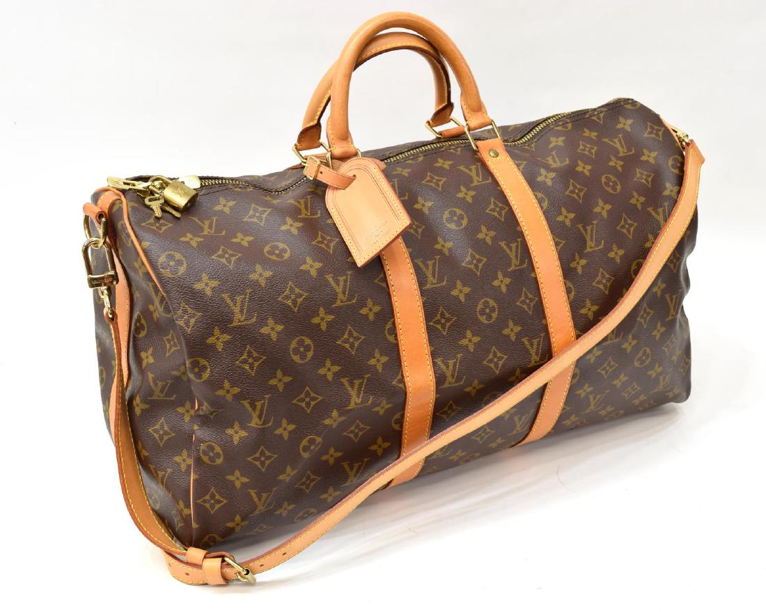 LOUIS VUITTON 'KEEPALL 50' MONOGRAM DUFFLE W/STRAP (1 of 6)