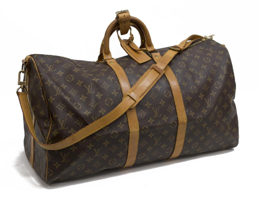 LOUIS VUITTON 'KEEPALL 55' MONOGRAM DUFFLE W/STRAP (1 of 5)