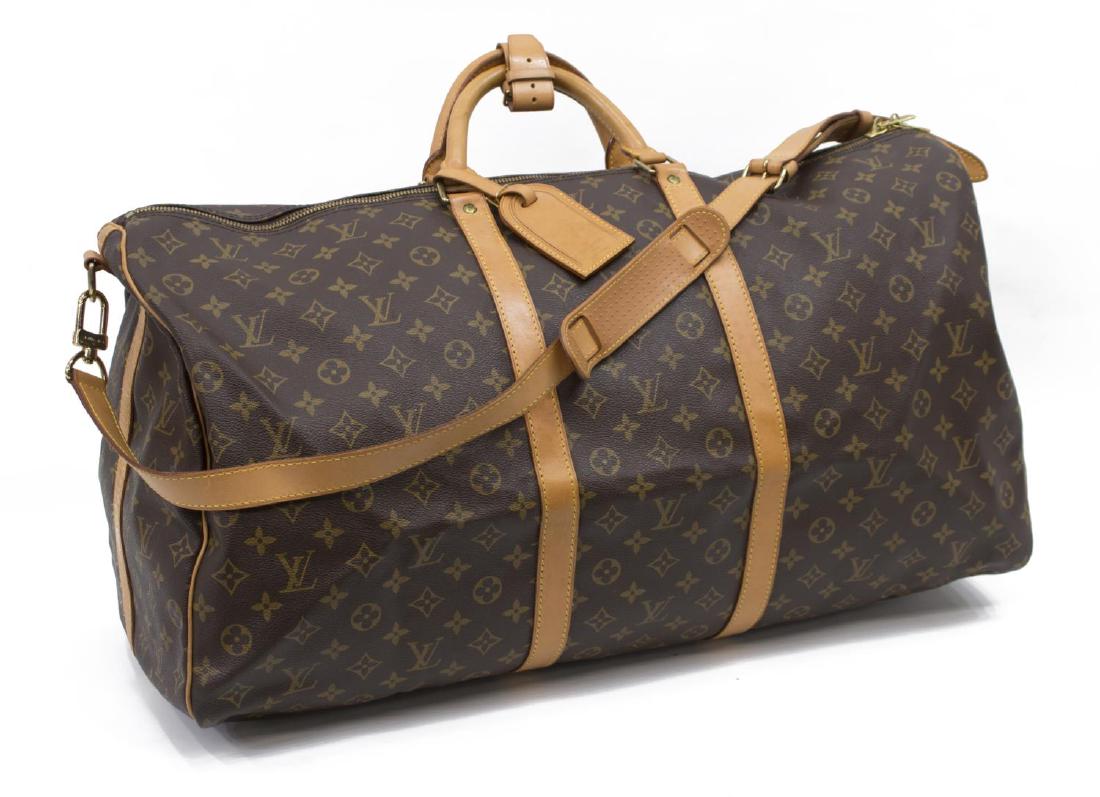 LOUIS VUITTON 'KEEPALL 60' MONOGRAM DUFFLE W/STRAP (1 of 5)