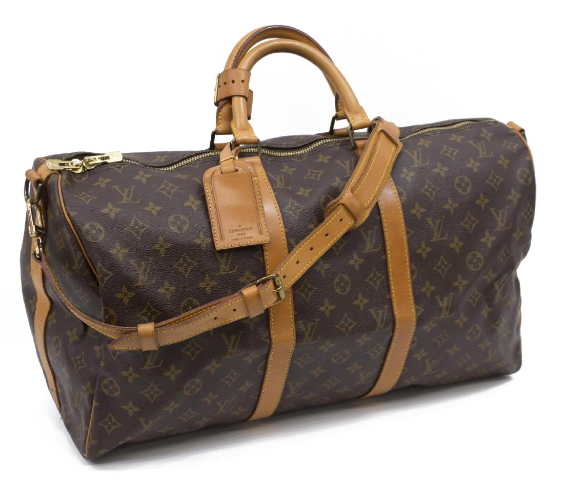 LOUIS VUITTON 'KEEPALL 50' MONOGRAM DUFFLE W/STRAP (1 of 5)