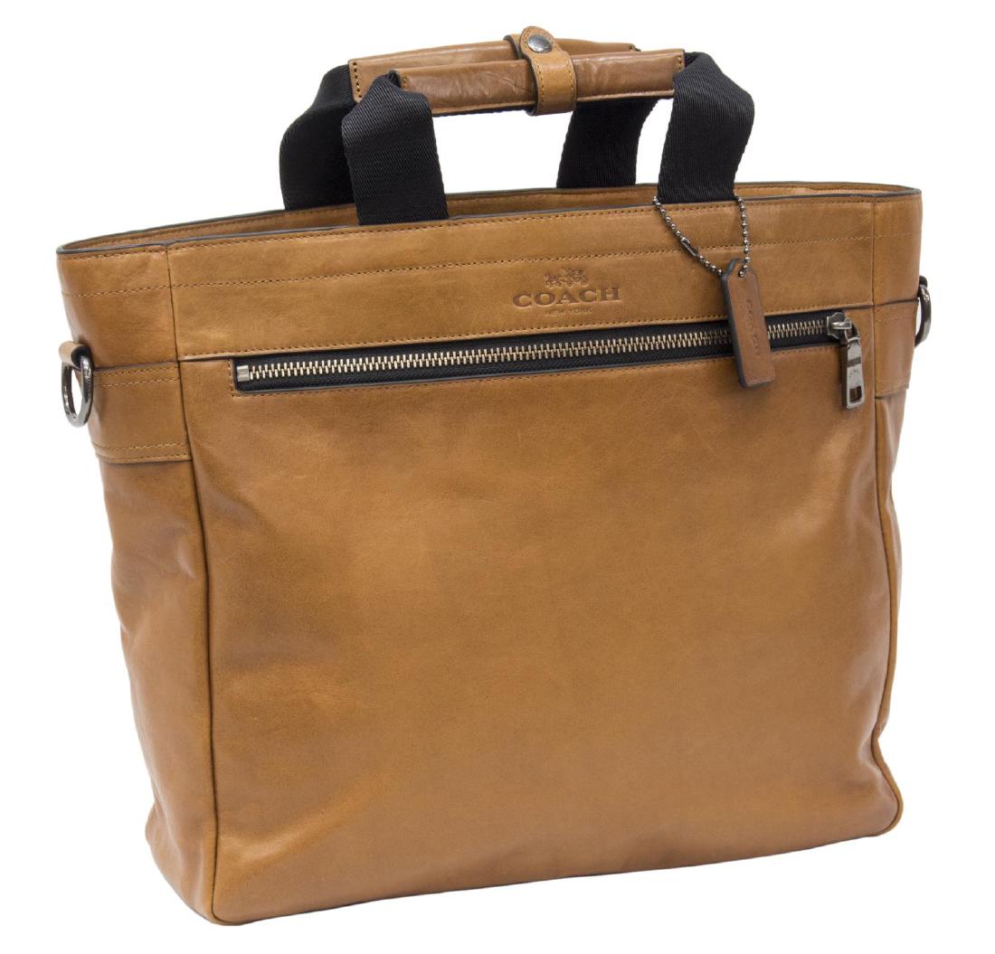 COACH BROWN SMOOTH LEATHER HANDBAG (1 of 6)