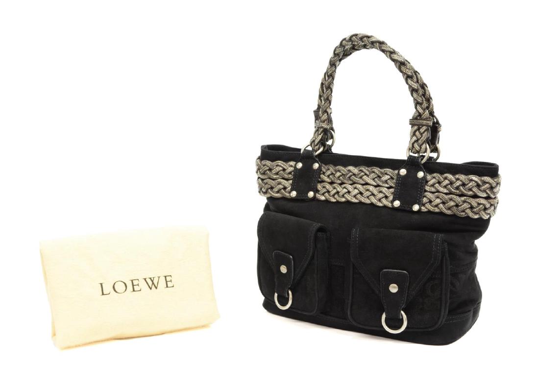 LOEWE SILVER & BLACK GRAINED NUBUCK HANDBAG (1 of 6)