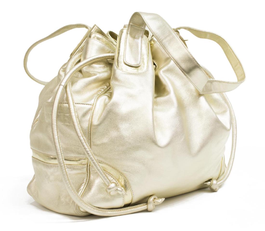 LOEWE 'DUO EYES' GOLD LEATHER TOTE BAG (1 of 7)