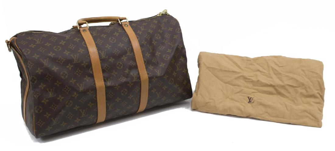 LOUIS VUITTON 'KEEPALL 50' MONOGRAM DUFFLE W/STRAP (1 of 4)