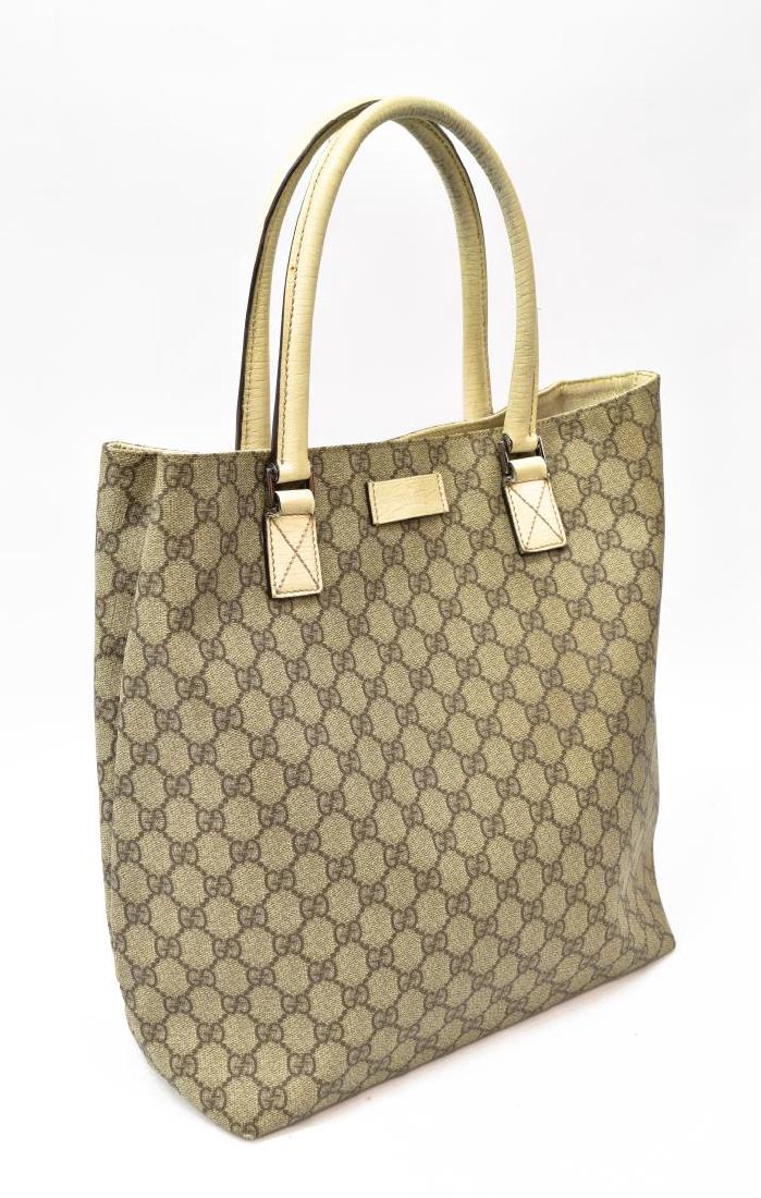 GUCCI COATED MONOGRAM CANVAS & LEATHER TOTE BAG (1 of 7)