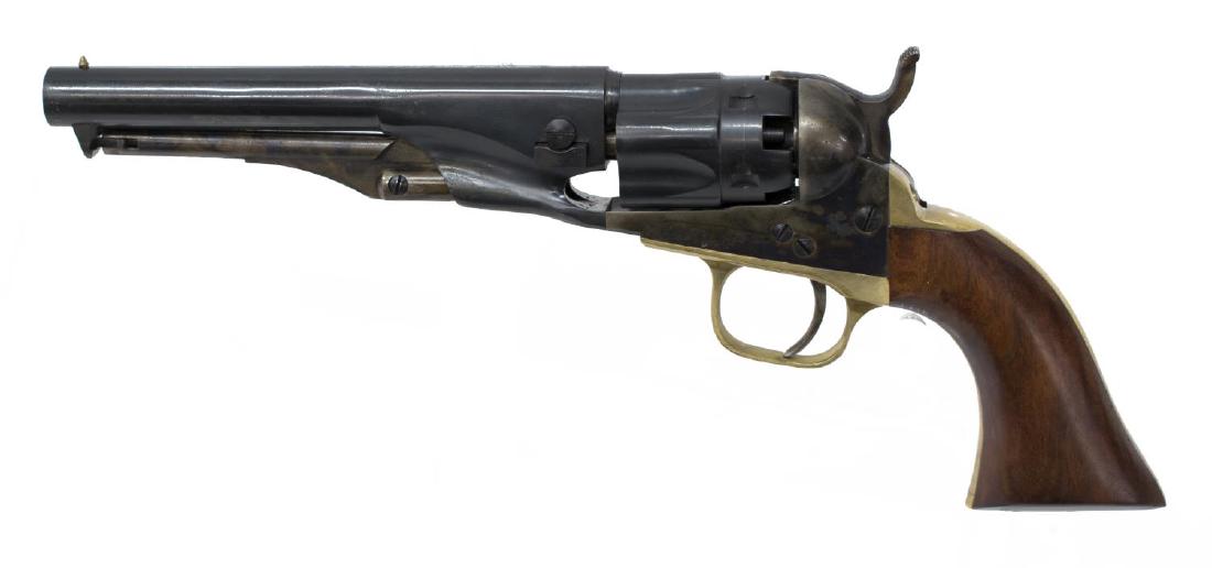 REPRODUCTION 1862 COLT POLICE REVOLVER BLK. POWDER: Reproduction Colt 1862 Police Revolver, black powder only, .36 caliber six round cylinder, 5.5" barrel over loading lever, brass trigger guard and grip strap, ASM Firearms Italy, imported by CVA Start