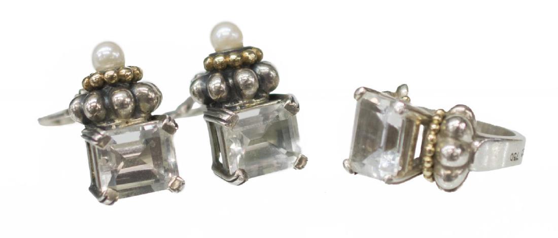 (3) LAGOS STERLING 18K CLEAR STONE RING & EARRINGS (1 of 6)