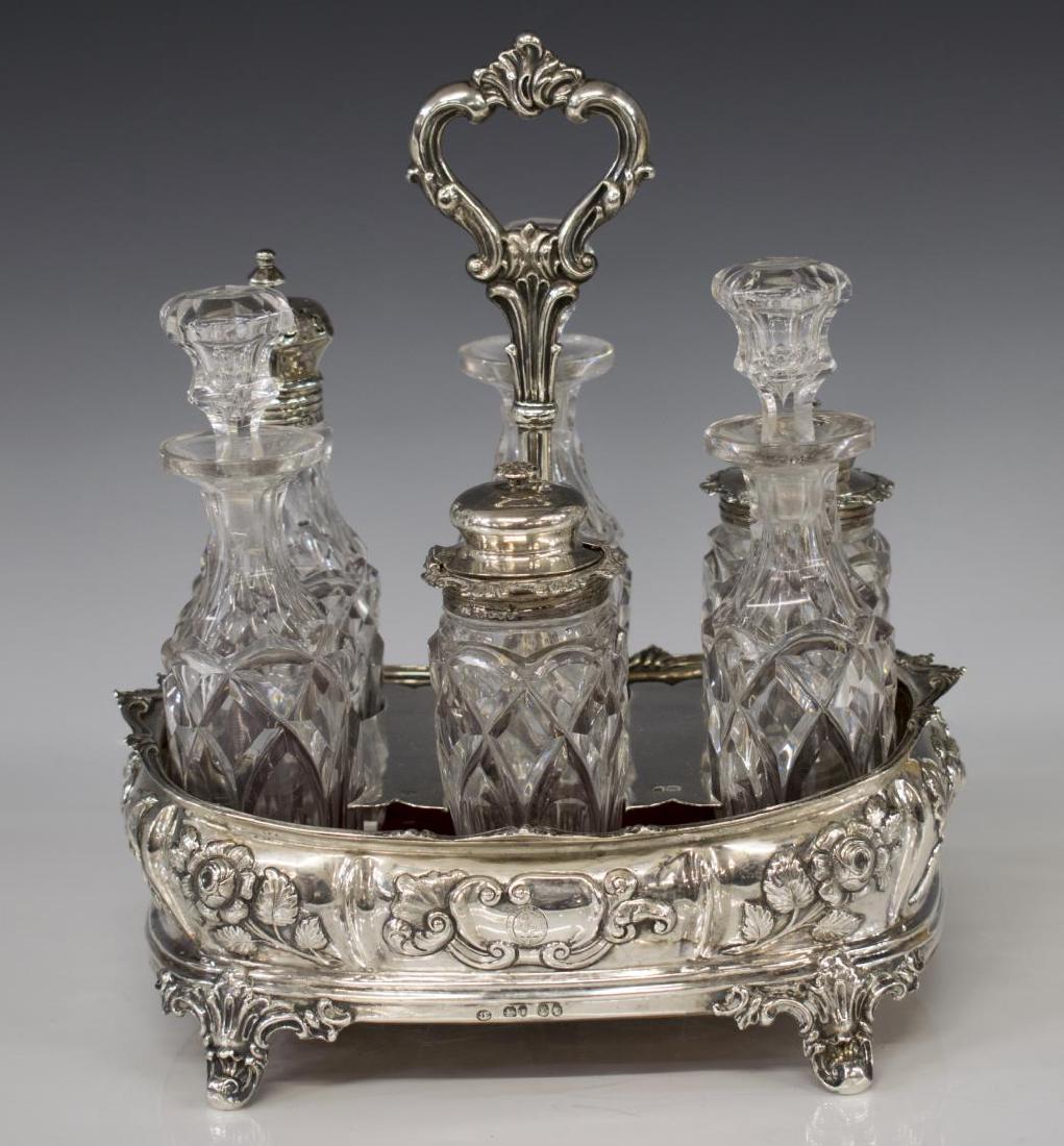 VICTORIAN JOHN EVANS II STERLING SILVER CRUET SET (1 of 5)