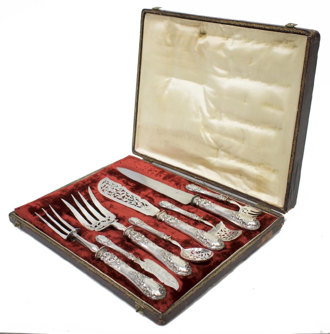 (8) FRENCH STERLING SILVER MEAT & FISH CARVING SET (1 of 8)