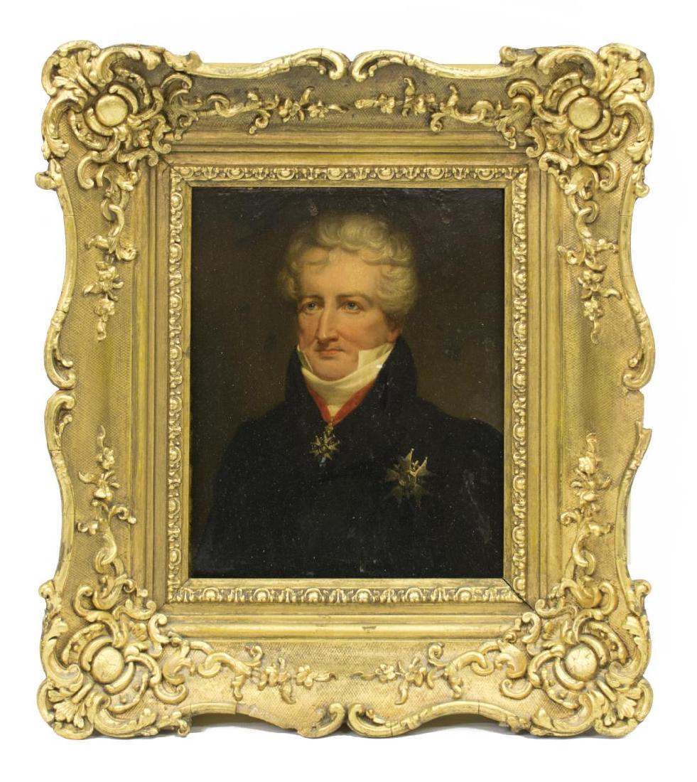 FRAMED PORTRAIT OF FRENCH GENTLEMAN WITH BADGES (1 of 2)