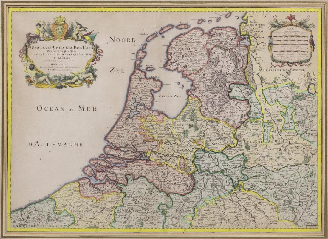 FRAMED MAP OF THE NETHERLANDS, AFTER GERALD VALK (1 of 5)