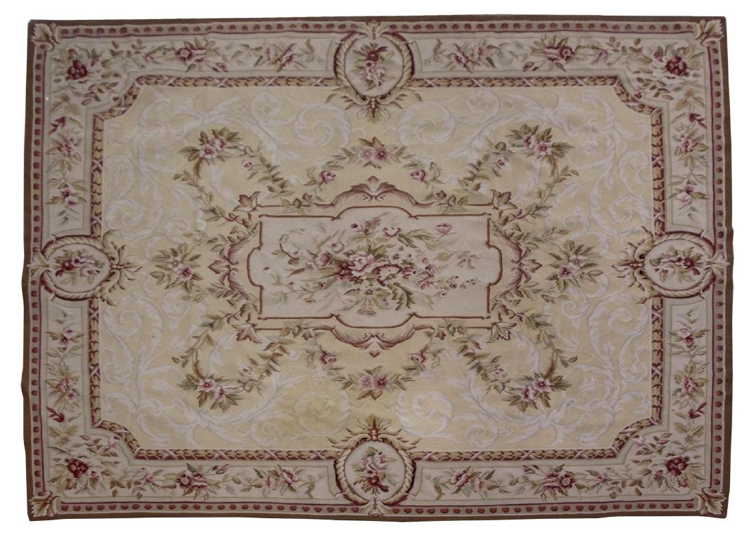 HAND WOVEN AUBUSSON STYLE RUG, 11'11" X 9'2" (1 of 2)