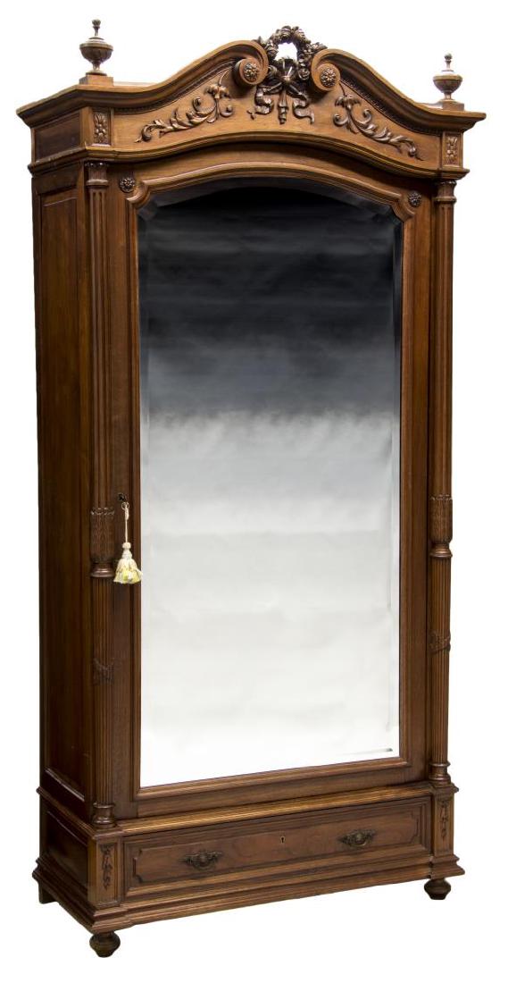 FRENCH LOUIS XVI STYLE MIRRORED ARMOIRE (1 of 3)