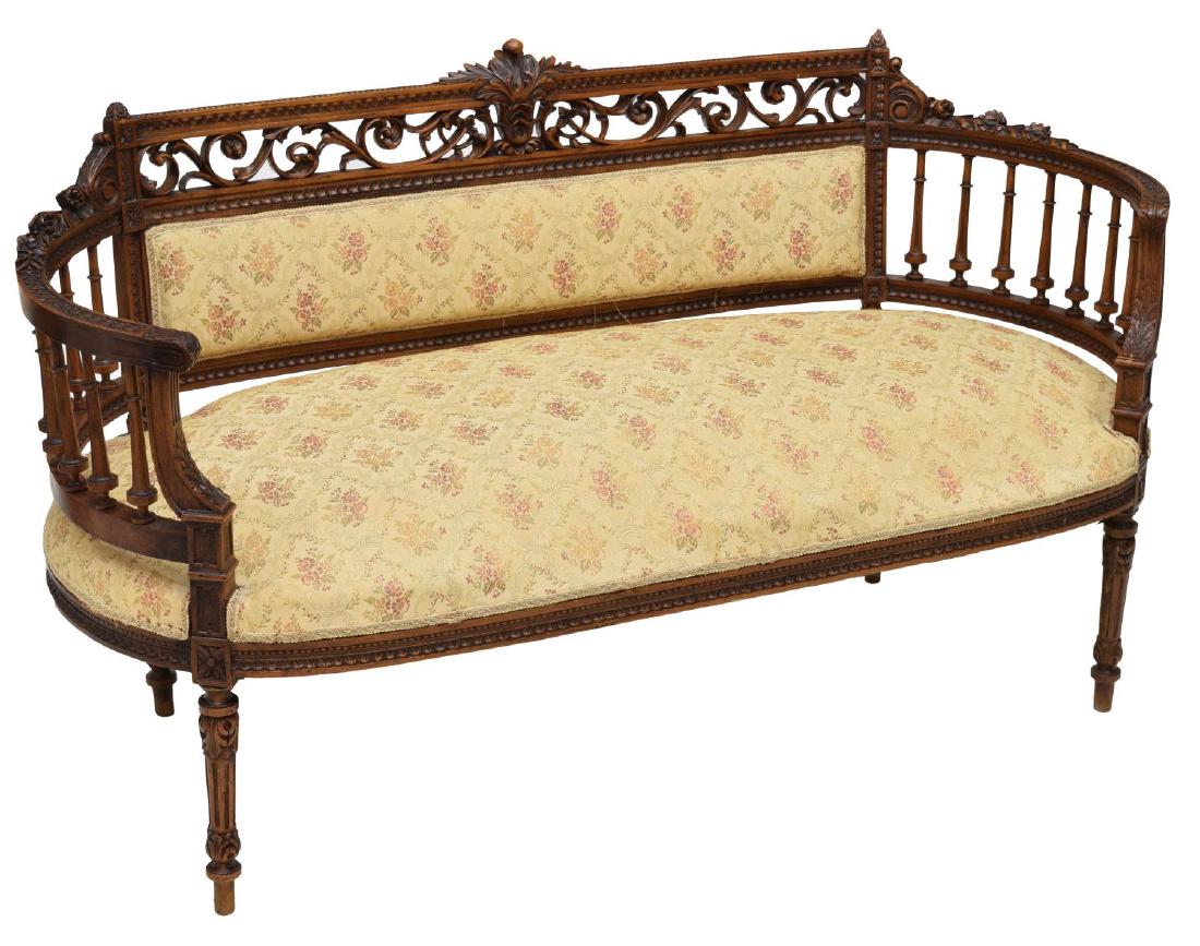 FRENCH LOUIS XVI STYLE CURVED BACK SETTEE (1 of 4)