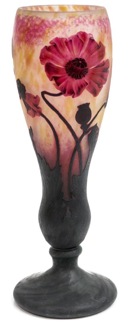 DAUM NANCY CAMEO MARTELE GLASS SIGNED TALL VASE (1 of 4)