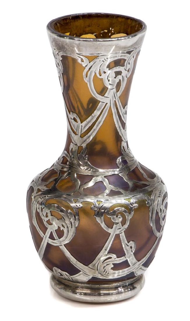 LOETZ LA PIERRE STLG OVERLAY IRIDESCENT GLASS VASE (1 of 3)
