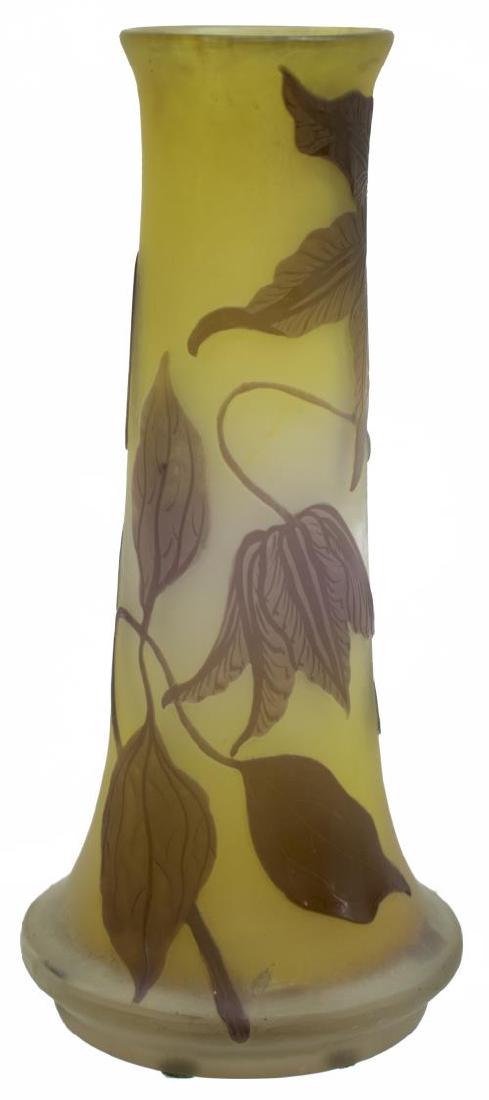 GALLE CAMEO ART GLASS FLORAL DECORATED VASE (1 of 4)