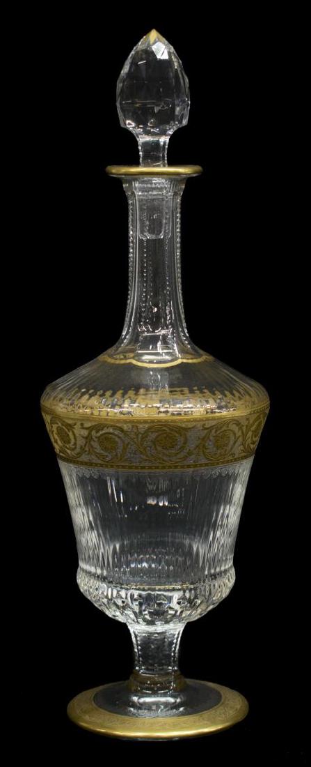 SAINT LOUIS 'THISTLE' CRYSTAL FOOTED DECANTER (1 of 6)