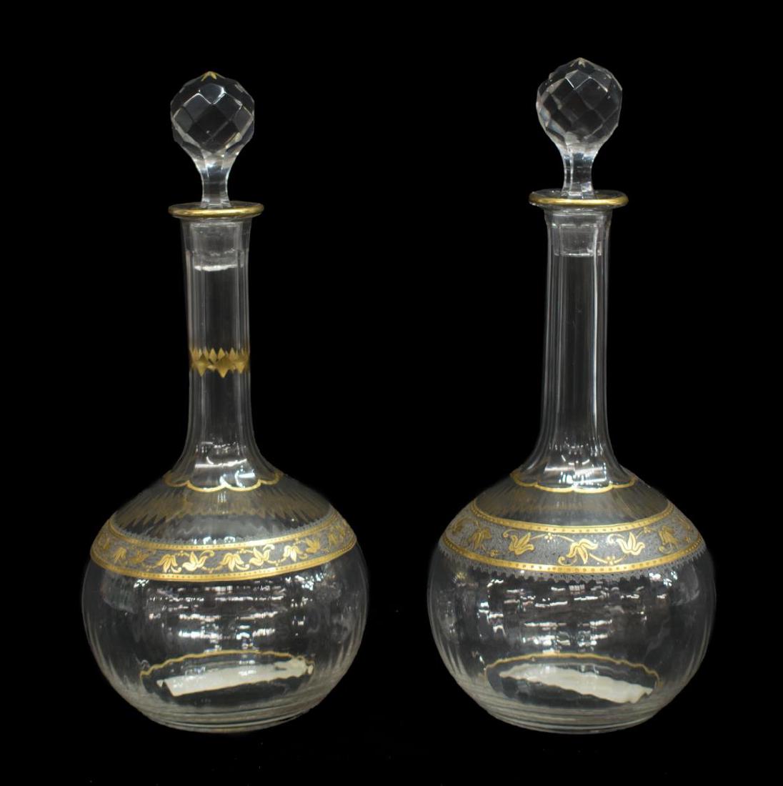 (2) SAINT LOUIS 'THISTLE' GILT CRYSTAL DECANTERS (1 of 6)