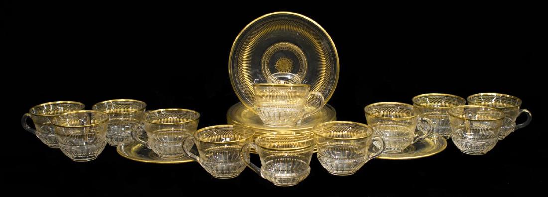 (24) ST LOUIS GILT GILT CRYSTAL CUPS & SAUCERS (1 of 3)