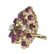LADIES ESTATE 14K DIAMOND & RUBY CLUSTER RING - 2