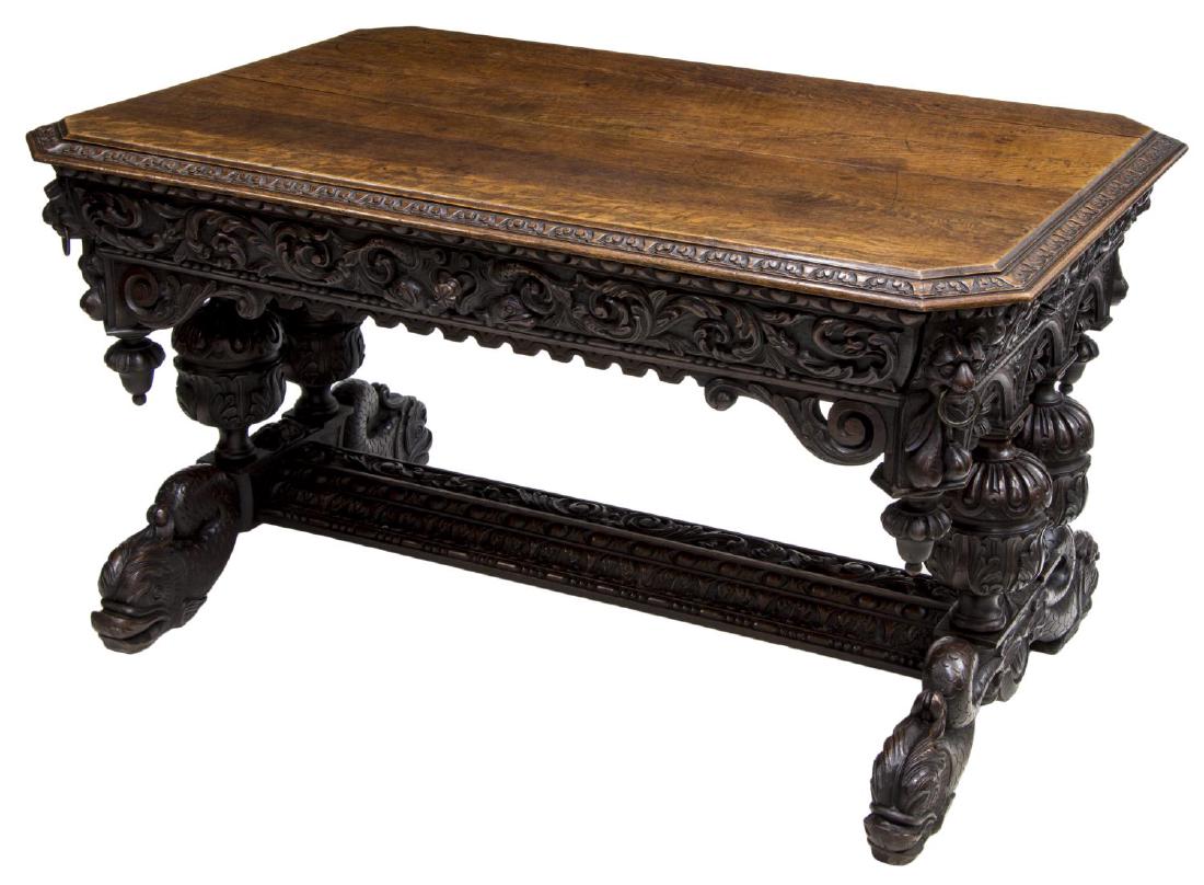 FRENCH RENAISSANCE REVIVAL DOLPHIN WRITING DESK (1 of 5)