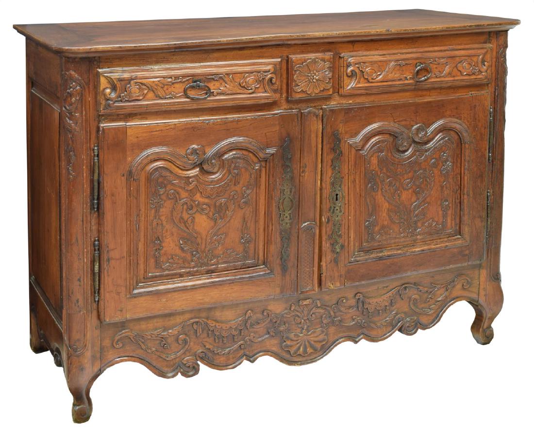 LOUIS XV STYLE FLORAL CARVED WALNUT SERVER (1 of 3)